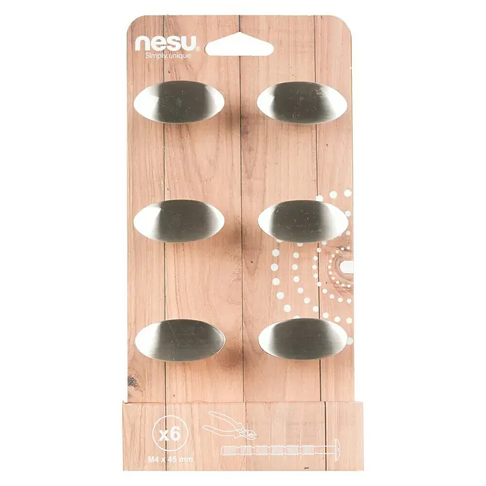 Nesu Set de tiradores para muebles 27416 - L x An x Al: 4 x 2 x 2,4 cm, Acero, Cromado