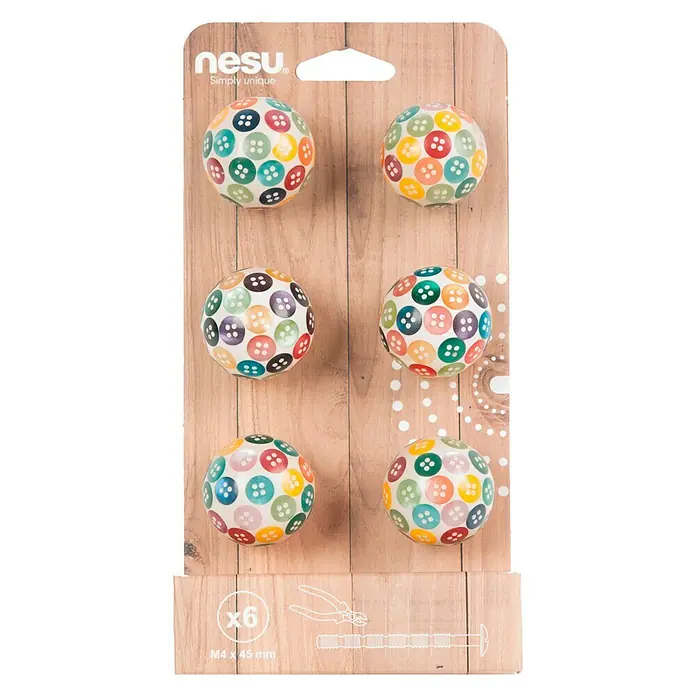 Nesu Set de pomos para muebles Nácar 6 uds. - 6 pzs., Ø x Al: 33 x 33 mm