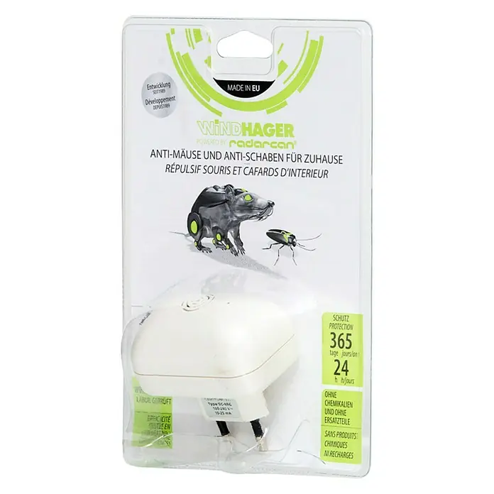 Windhager Trampa para ratas y ratones Hogar - Blanco, Ultrasonido
