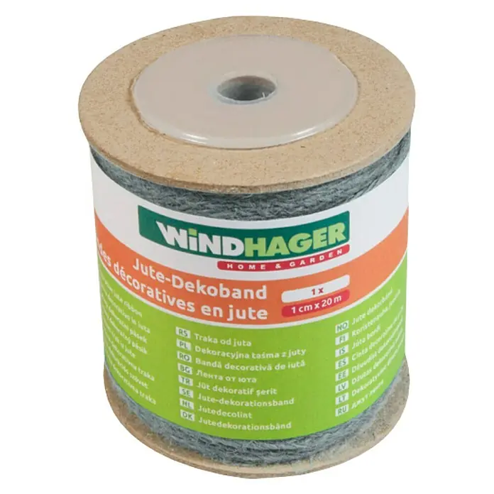 Windhager Jutegewebeband - Grau, L x B: 20 m x 1 cm