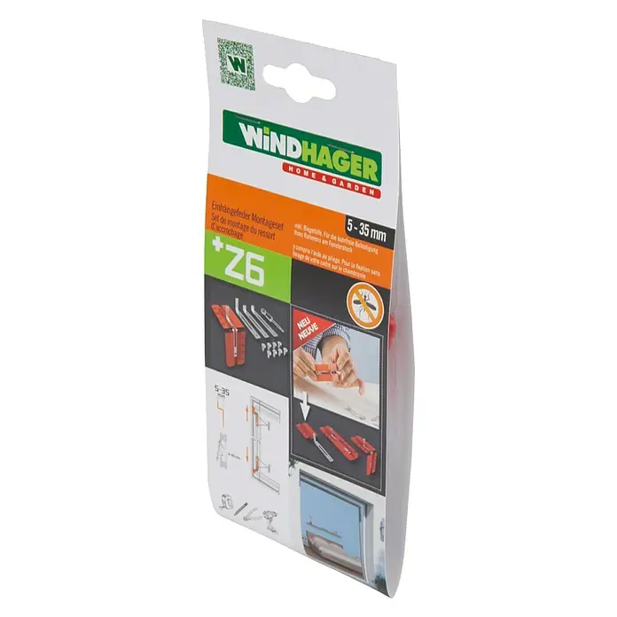 Windhager Fenstermontage-Set Einhängefeder Z6 - Passend für: Windhager Spannrahmen-Fenster Plus/Expert, Silber