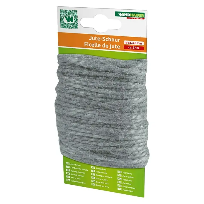 Windhager Juteschnur - Grau, Ø x L: 3,5 mm x 27 m