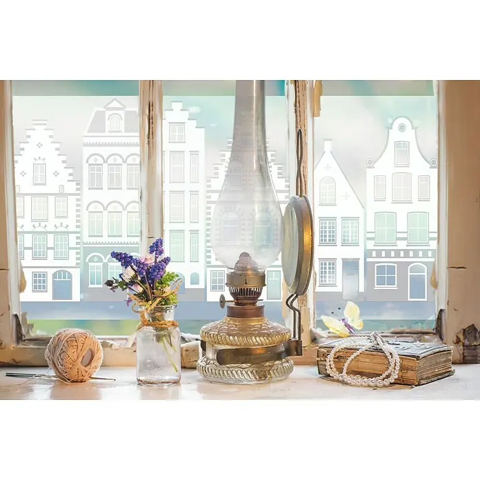 D-c-fix Static Premium Glasfolie - 150 x 45 cm, Transparent, New Haven, Statisch haftend