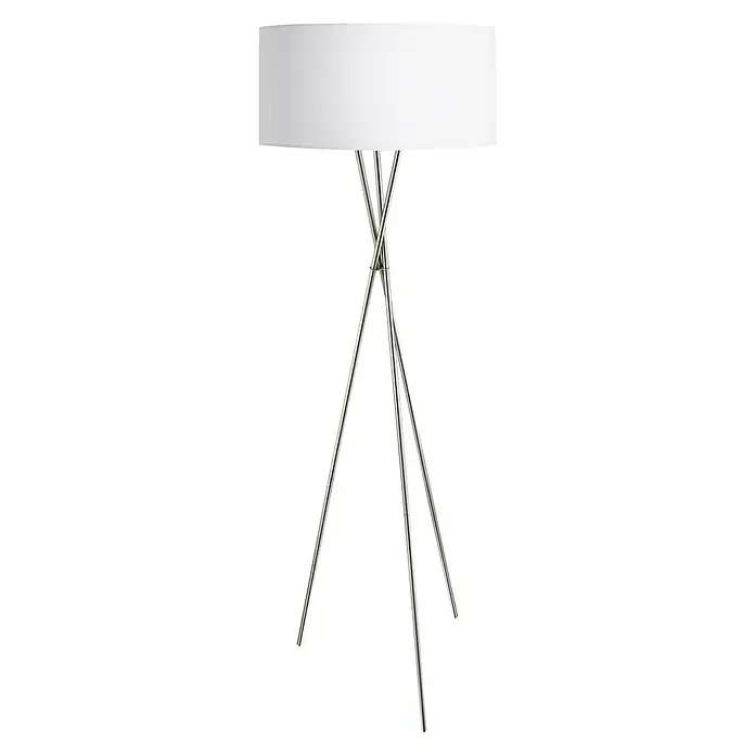 Eglo Lámpara de pie Fondachelli - 60 W, Altura: 151,5 cm, Plateado, Blanco, E27
