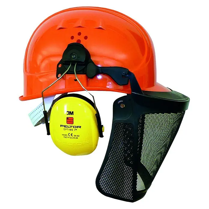Bullstar Forst-Schutzhelm Peltor Master - Größe: Universal, Orange - Rechte Seitenansicht
