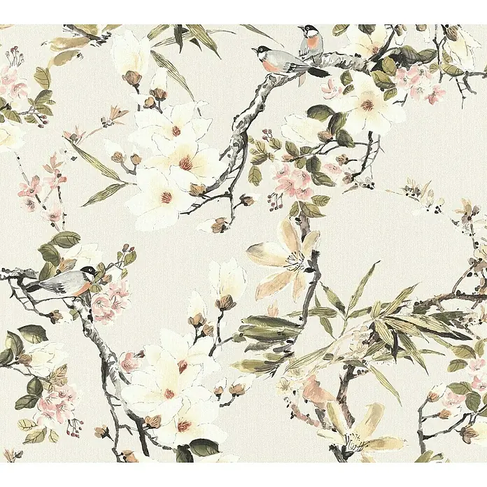 AS Creation Michalsky Vliestapete Zweige - Bunt, Floral, 10,05 x 0,53 m - Detailaufnahme