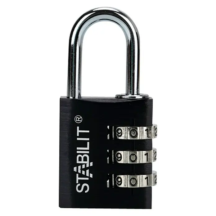 Stabilit Candado con combinación ZA-30 S - Ancho: 30 mm, Aluminio, Negro - Vista frontal
