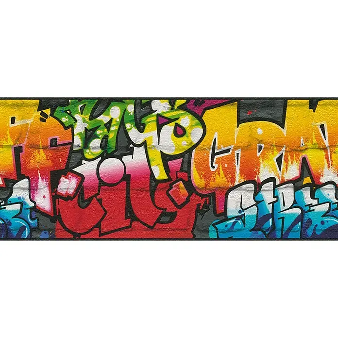 Rasch Kids & Teens III Tapetenborte Graffiti - Bunt, Grafisch, 5 m x 26 cm, Papier
