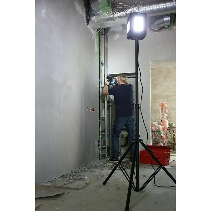 Profi Depot Led-straler - Zwart, Met statief, 50 W, IP54 - Vooraanzicht