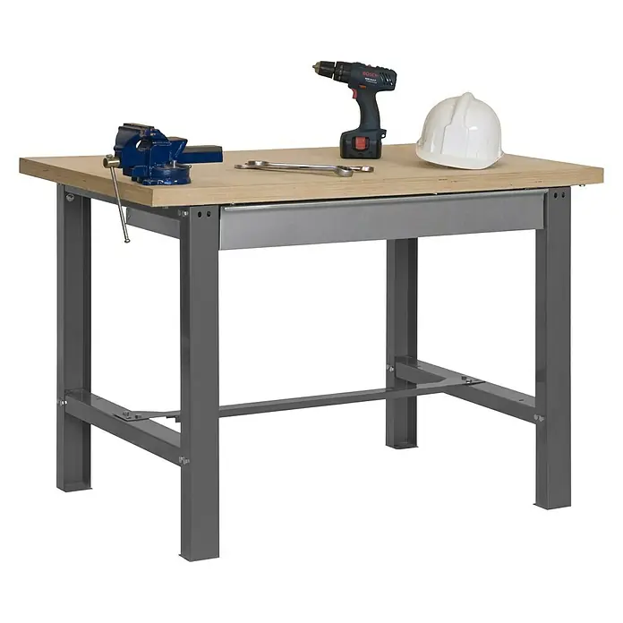 Simonrack Simonwork Werkbank BT6 Box - L x B x H: 75 x 120 x 86,5 cm, Grau - Ansicht von oben