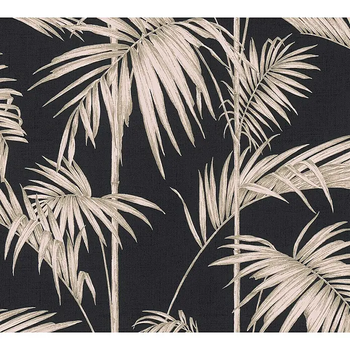 AS Creation Metropolitan Stories Vliestapete Gräser - Schwarz/Beige, Floral, 10,05 x 0,53 m - Detailaufnahme