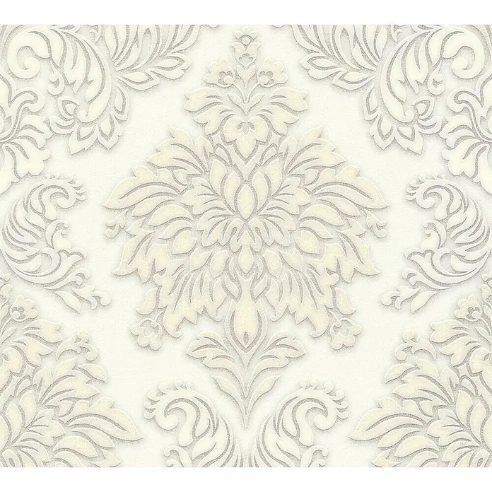 AS Creation Metropolitan Stories Vliestapete Damask - Altweiß, Ornament, 10,05 x 0,53 m - Detailaufnahme
