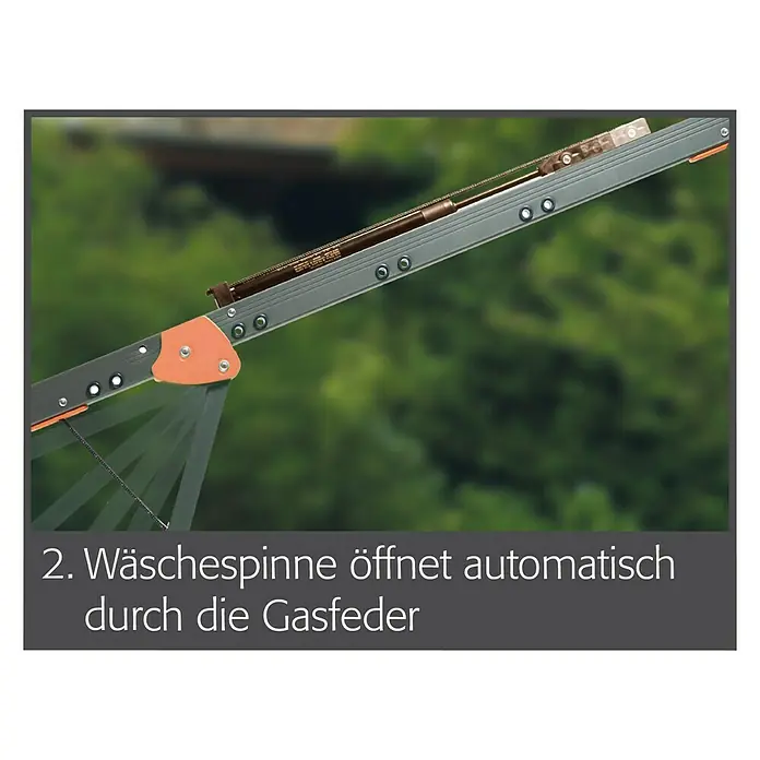 Juwel Wäschespinne Futura Elegant XXL - Belastbarkeit: 5 - 6 Waschmaschinenfüllungen, Länge Wäscheleine: 51,5 m, Durchmesser offen: 235 cm