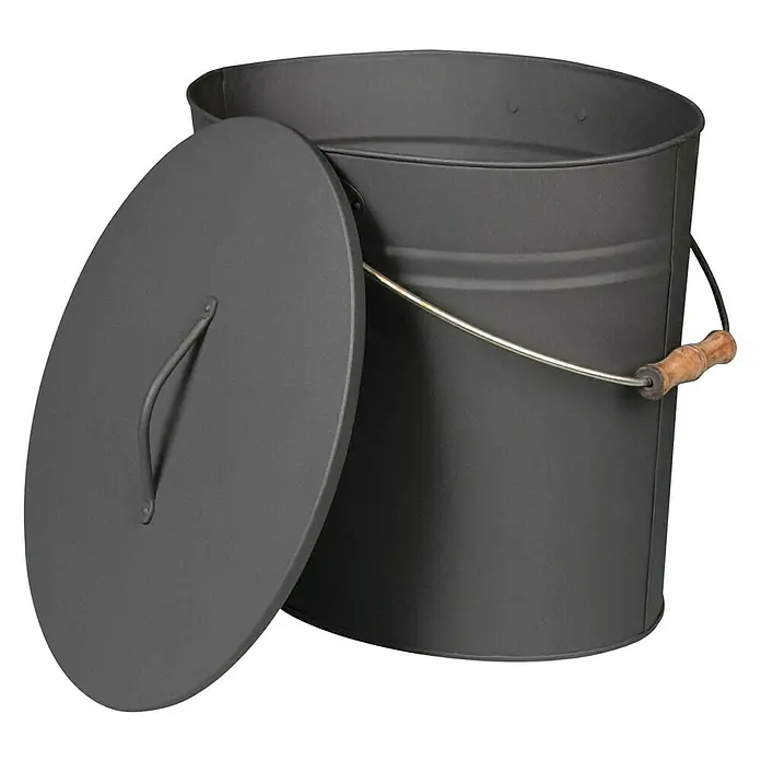 Lienbacher Recipiente para cenizas - 15 l, Antracita, Zincado