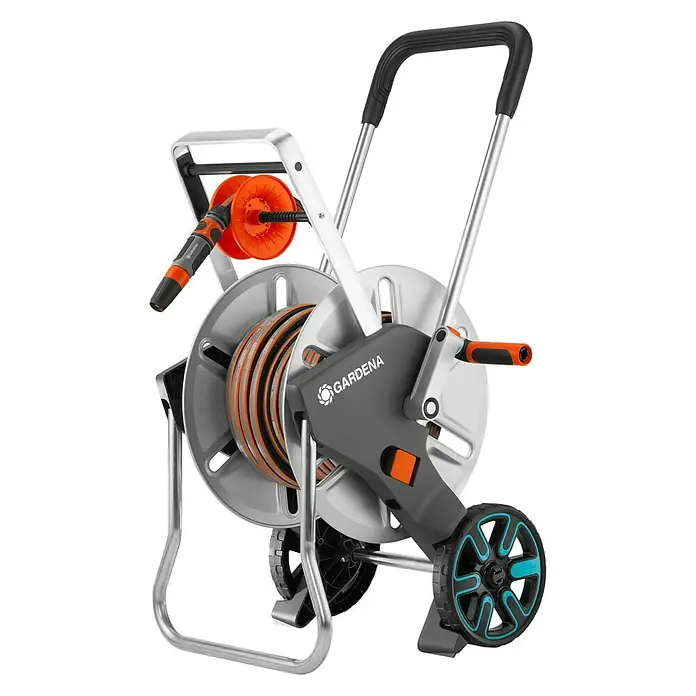 Gardena Metall-Schlauchwagen-Set Aquaroll M Easy - Kunststoff/Metall, Schlauchlänge: 25 m