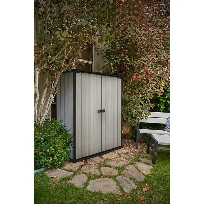 Keter Geräteschrank High Store Plus - Kunststoff, Grau - Vorderansicht