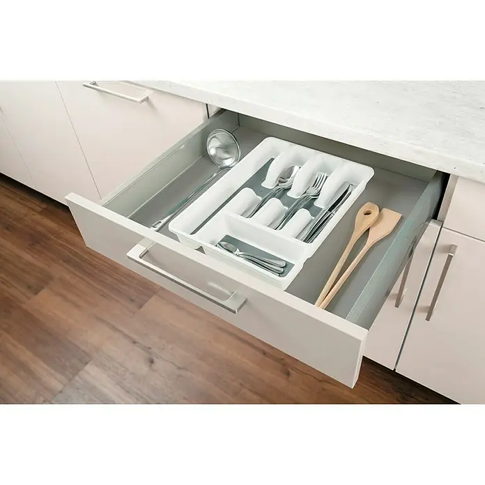 Wenko Cubertero antideslizante - L x An x Al: 36,5 x 26,5 x 5 cm, Blanco