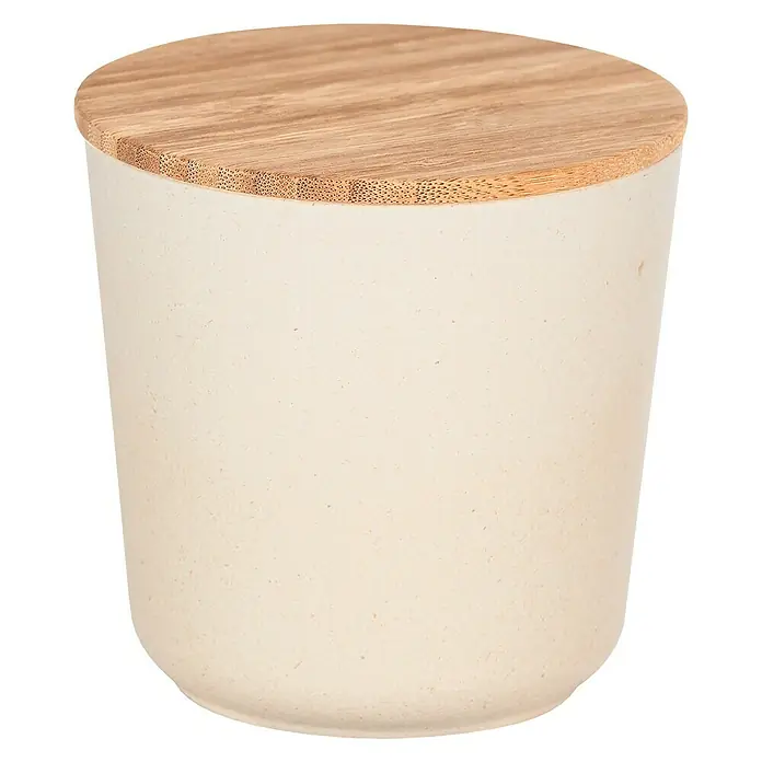 Wenko Bote de cocina Bondy 0,5 l - L x An x Al: 10,5 x 10,5 x 10,5 cm, Bambú, Beige