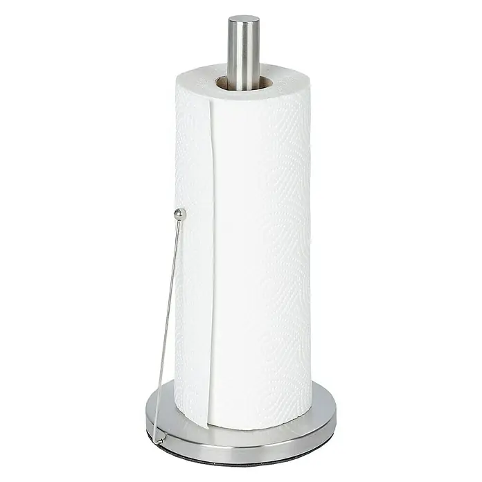 Wenko Portarrollo de papel de cocina Clayton - Altura: 33 cm, Acero inoxidable