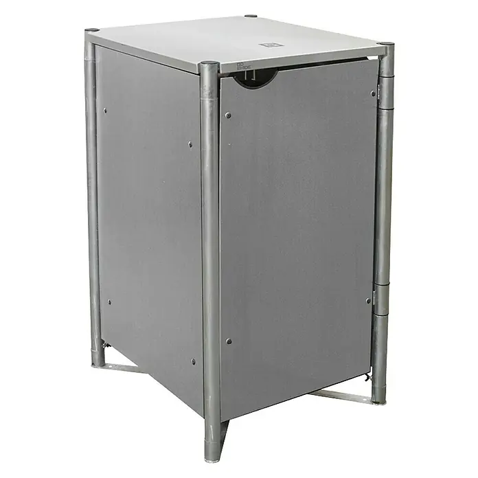 Hide Mülltonnenbox - 63,4 x 60,4 x 115,2 cm, Passend für: 1 Mülltonne 110 - 140 l, Kunststoff, Grau - Rechte Seitenansicht