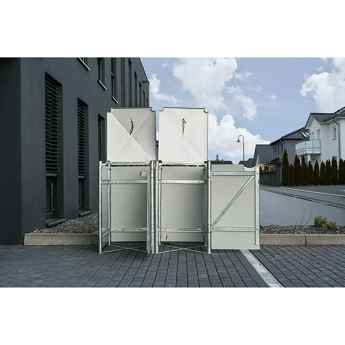 Hide Mülltonnenbox - 63,4 x 121 x 115,2 cm, Grau - Anwendungsbeispiel