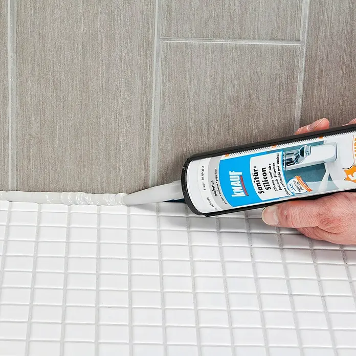 Knauf Sanitär-Silikon - Transparent, 300 ml - Anwendungsbeispiel