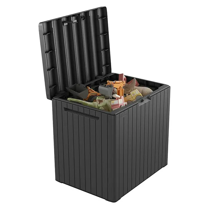 Keter Storage-Box City Box - L x B x H: 44 x 57,8 x 55 cm, Kunststoff, Anthrazit - Vorderansicht