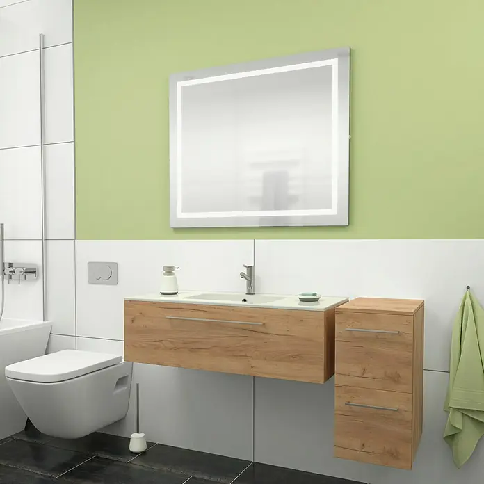 Camargue Espacio Kupaonski ormarić za nasadni umivaonik - 100 x 46 x 30 cm, 1 ladica, Doce - Živopisni prikaz