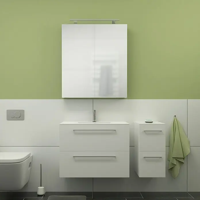 Camargue Espacio Kupaonski ormarić za nasadni umivaonik - 80 x 46 x 60 cm, 2 ladice, Mira - Živopisni prikaz