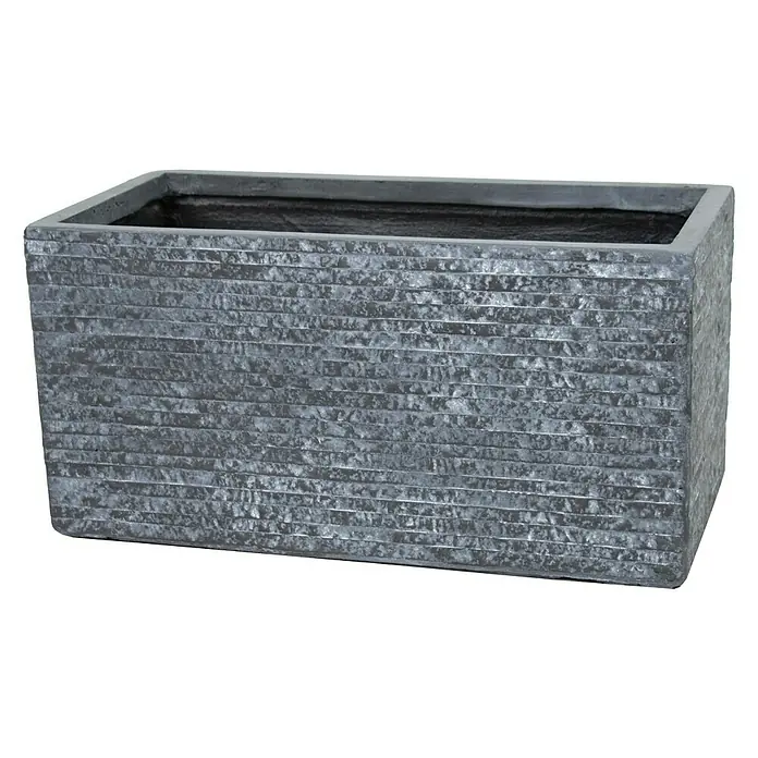 Mega Collections Utah Pflanzkasten - Außenmaß (L x B x H): 100 x 45 x 45 cm, Verbundwerkstoff, Graphit - Vorderansicht