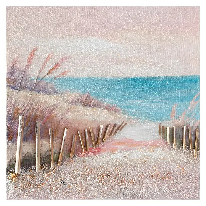Cuadro pintado a mano Camino a la playa - On the way to the beach, An x Al: 30 x 30 cm