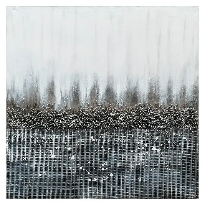 Cuadro pintado a mano Dipinto materiales grises - Grey material, An x Al: 80 x 80 cm