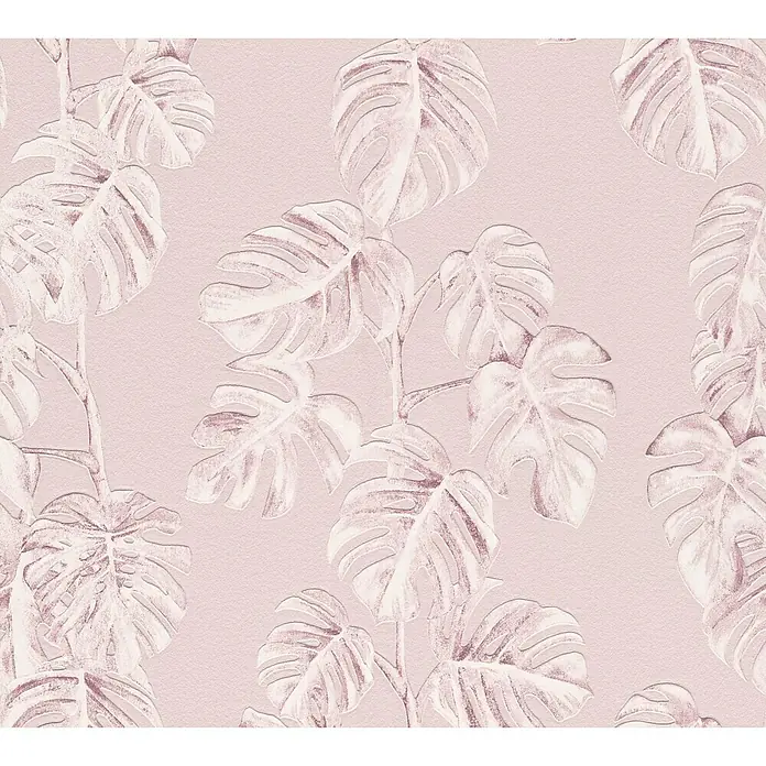 AS Creation Greenery Vliestapete Blätterranke - Rosé, Floral, 10,05 x 0,53 m - Detailaufnahme