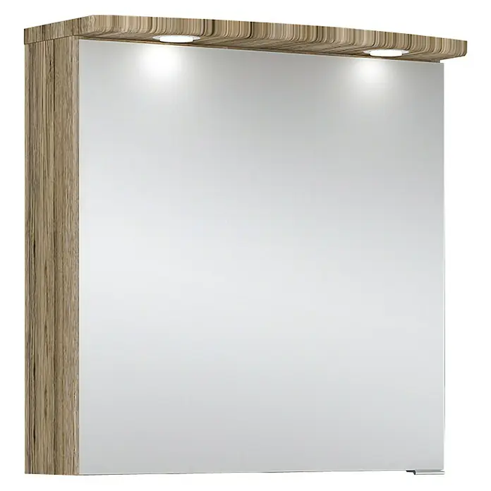 Camargue Orion LED-Spiegelschrank - B x H: 60 x 67,2 cm, Mit Beleuchtung, Spanplatte, Sanremo Rustico - Vorderansicht
