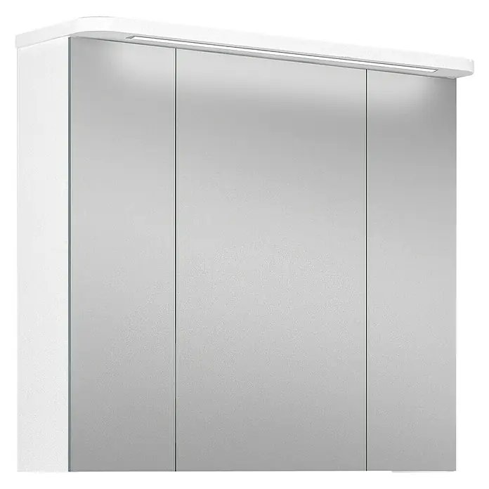 Riva LED-Spiegelschrank Toto - B x H: 81 x 72,2 cm, Mit Beleuchtung, Spanplatte, Weiß - Vorderansicht