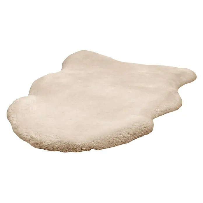 Kayoom Deko-Kunstfell Rabbit - Tieroptik, Elfenbein, 90 x 60 cm, 100 % Polyester - Rechte Seitenansicht
