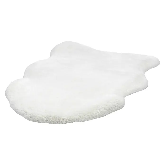 Kayoom Deko-Kunstfell Rabbit - Tieroptik, Weiß, 90 x 60 cm, 100 % Polyester - Rechte Seitenansicht