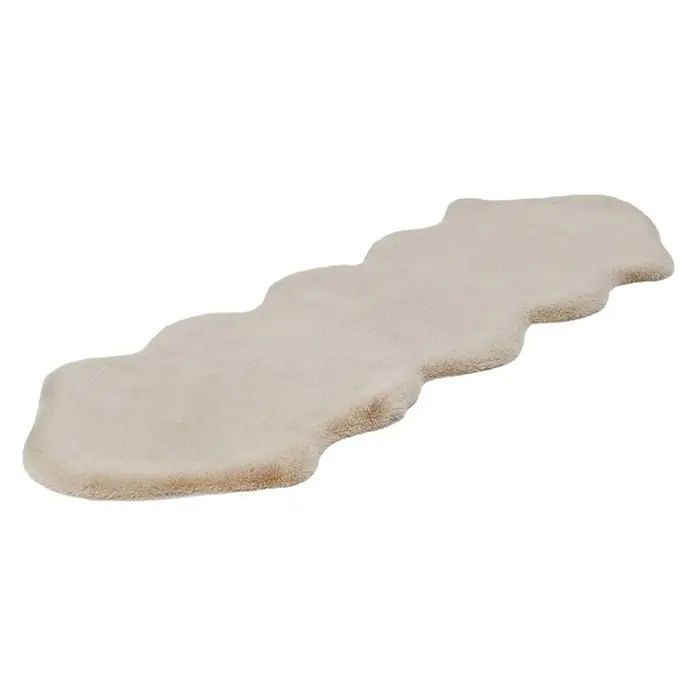 Kayoom Deko-Kunstfell Rabbit doppelt - Tieroptik, Elfenbein, 180 x 60 cm, 100 % Polyester - Rechte Seitenansicht