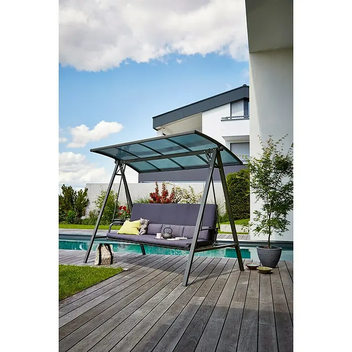 Sunfun Maja Hollywoodschaukel - B x T x H: 235 x 135 x 182 cm, Eisengrau, Anthrazit, Liegefunktion