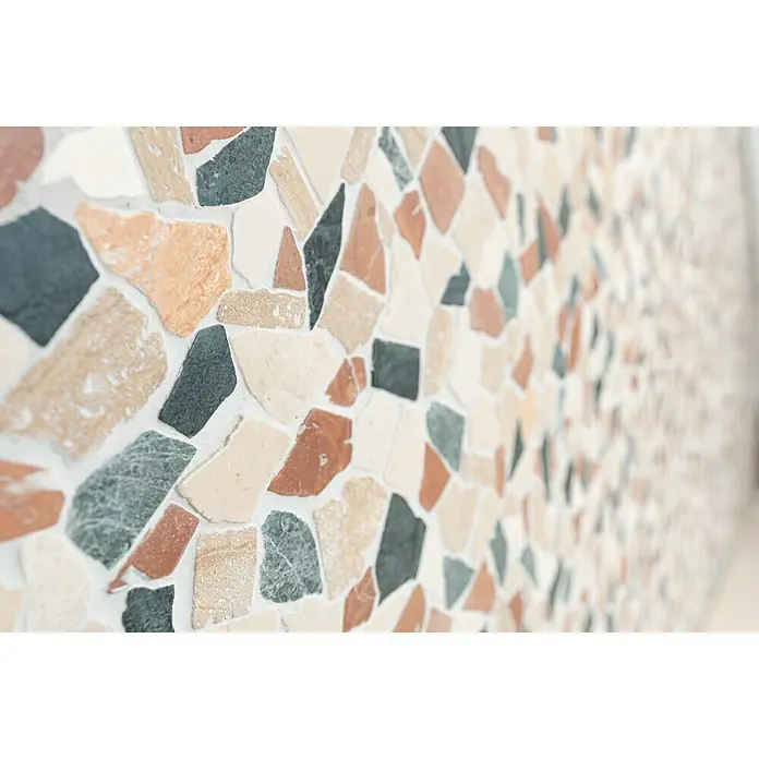 Mosaikfliese Mix CIOT 30/RND - 30,5 x 30,5 cm, Grau/Beige, Matt - Linke Seitenansicht