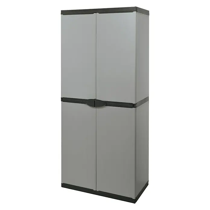 Kunststoffschrank - L x B x H: 39,5 x 68 x 168 cm, Traglast: 25 kg/Boden - Vorderansicht