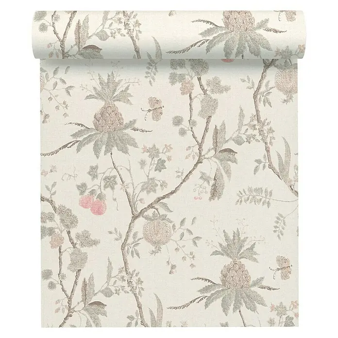 AS Creation Paradise Garden Vliestapete Früchteranke - Weiß, Floral, 10,05 x 0,53 m - Vorderansicht
