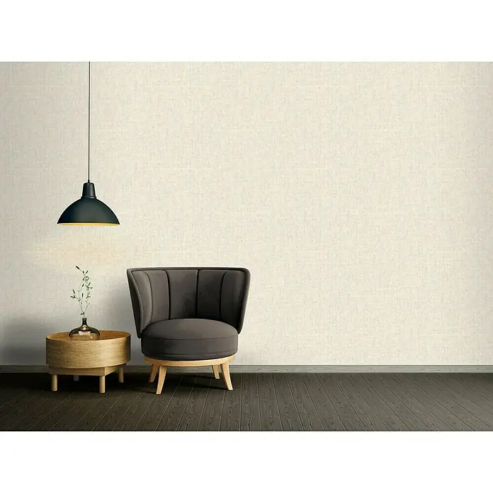 AS Creation Greenery Vliestapete Borneo - Creme/Beige, Uni, 10,05 x 0,53 m - Stimmungsaufnahme