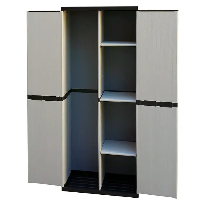 Kunststoffschrank Universal - L x B x H: 39,5 x 68 x 168 cm, Traglast: 25 kg/Boden - Vorderansicht