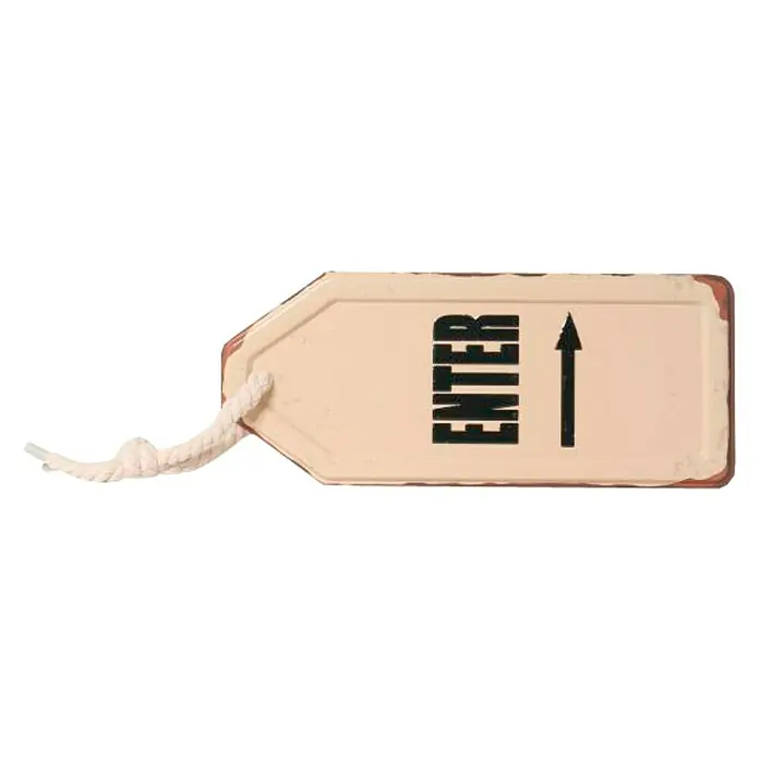 Placa metálica Reversible - Enter, 27 x 11,5 cm
