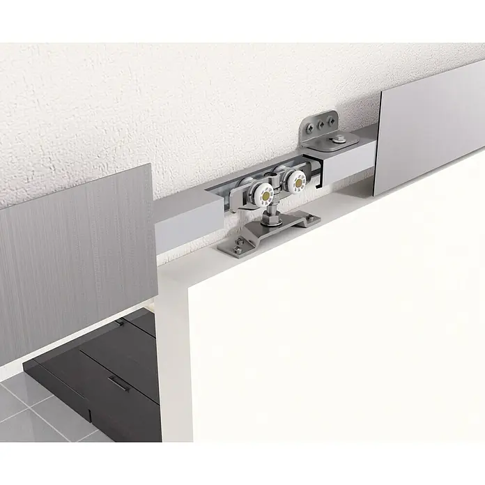 Kilsgaard Holzschiebetür-Beschlag 6 - Edelstahloptik, Art Beschlag: Geschlossen, 2 m - Detailaufnahme