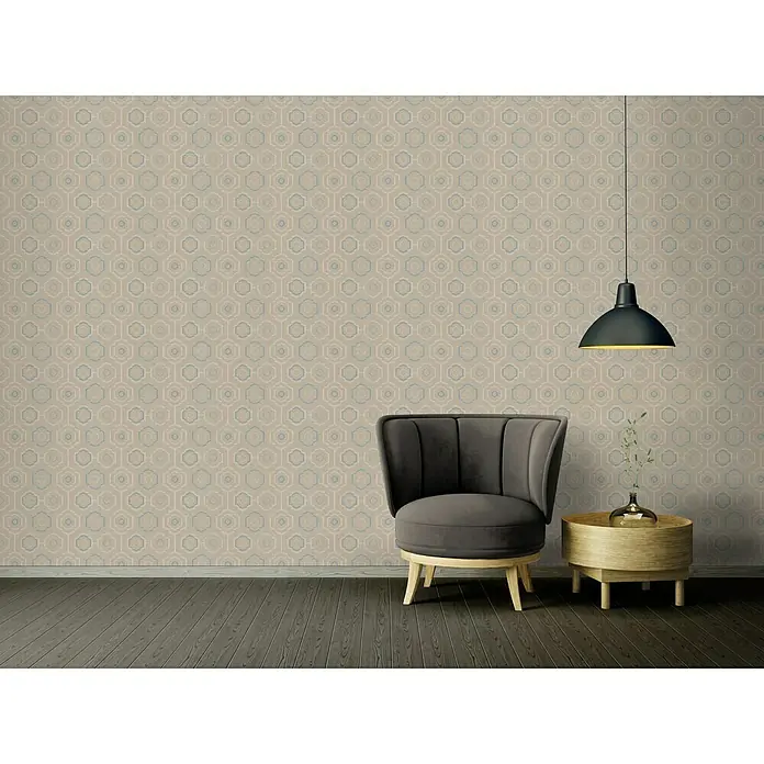 AS Creation Ethnic Origin Vliestapete Retrografik - Pastellbraun, Grafisch, 10,05 x 0,53 m - Stimmungsaufnahme