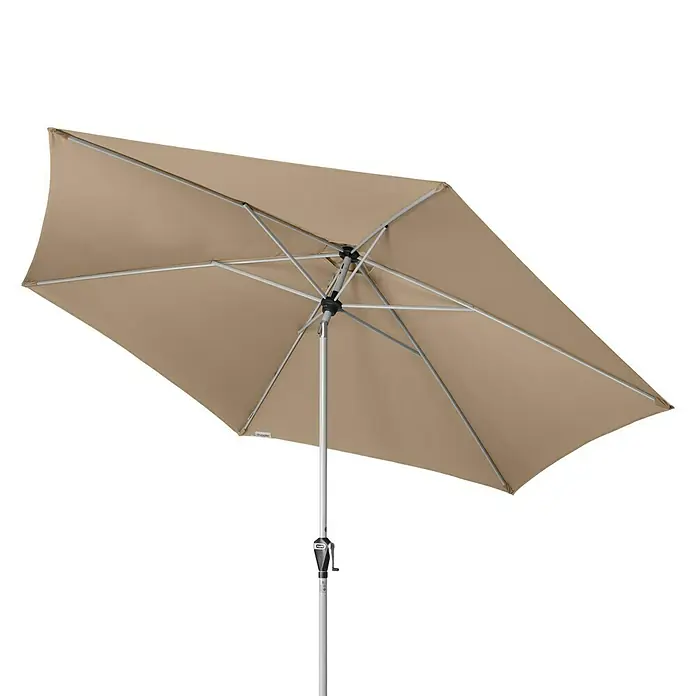 Doppler Active Kurbelschirm Auto Tilt - Greige, Durchmesser: 320 cm - Vorderansicht