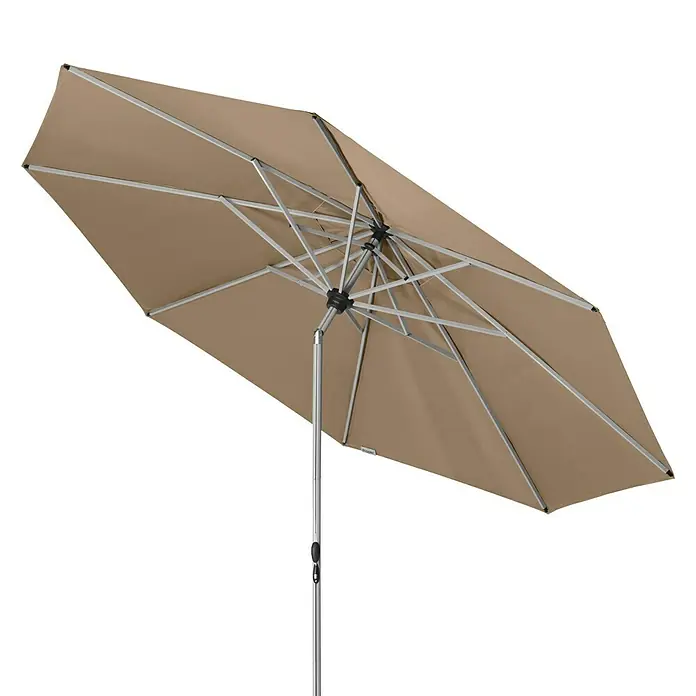 Doppler Sonnenschirm Active Teleskop - Greige, Durchmesser: 333 cm - Vorderansicht