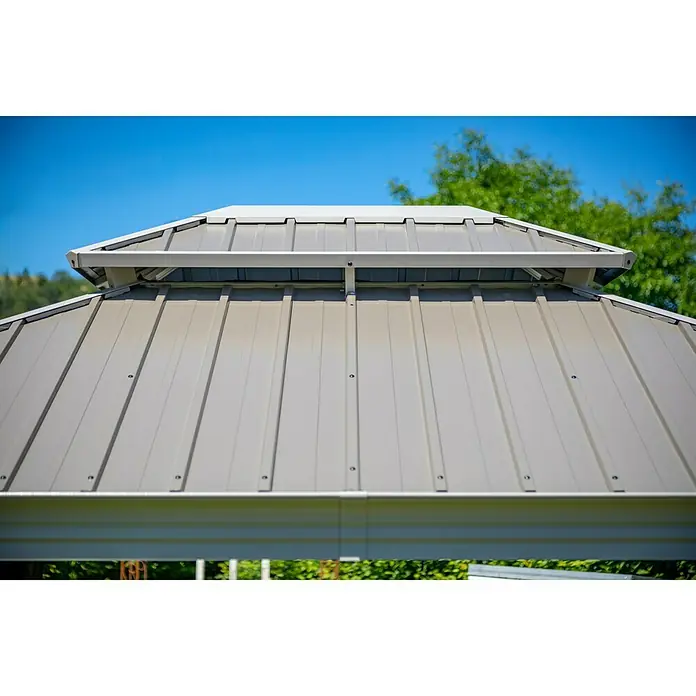 Sojag Pavillon Messina - L x B: 483 x 363 cm, Champagner, Walmdach - Detailaufnahme